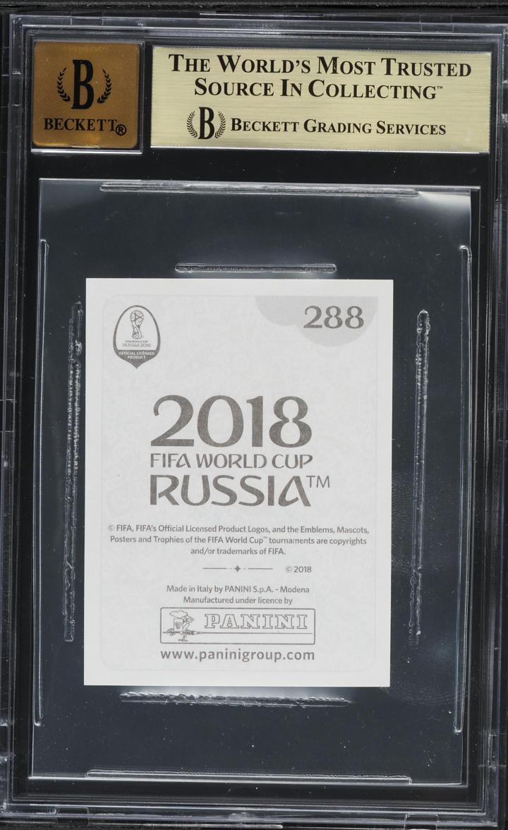 2018 Panini World Cup Stickers 682 Lionel Messi AUTO #288 BAS BGS 9.5 GEM MINT