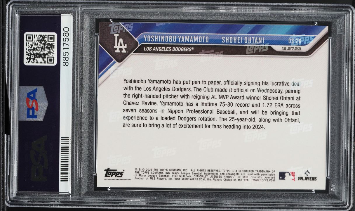2023 Topps Now Off-Season Shohei Ohtani Yoshinobu Yamamoto ROOKIE #OS-26 PSA 10 GEM MINT