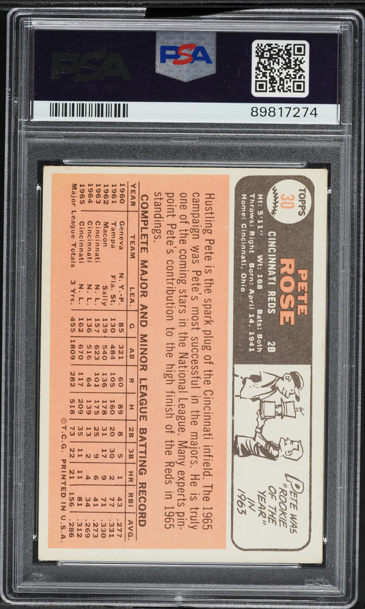 1966 Topps Pete Rose #30 PSA 4 VGEX