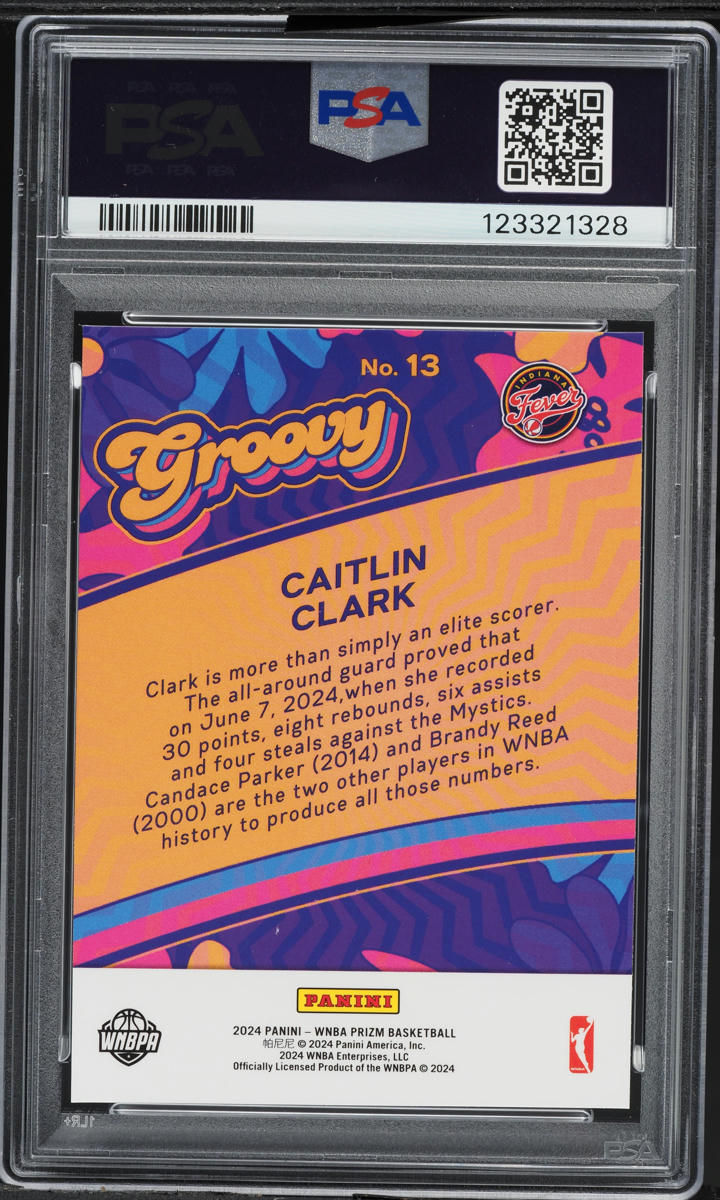 2024 Panini Prizm WNBA Groovy Caitlin Clark ROOKIE #13 PSA 9 MINT