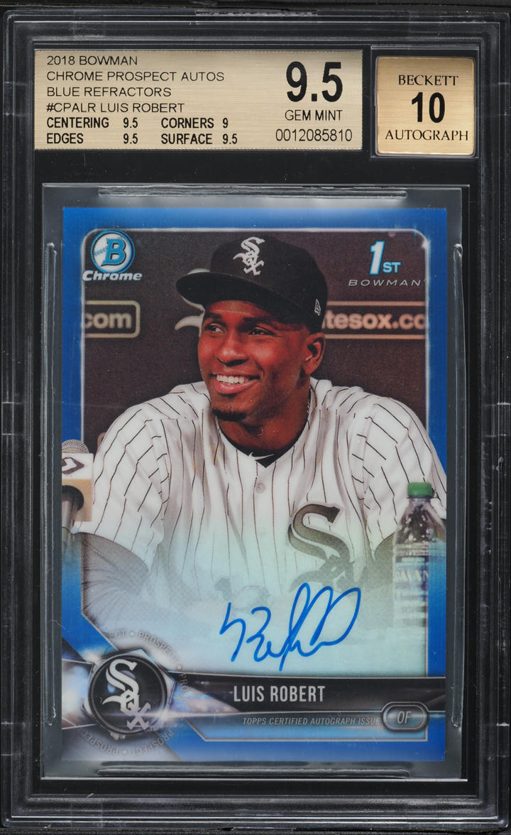 2018 Bowman Chrome Blue Refractor Luis Robert AUTO /150 BGS 9.5 GEM MINT