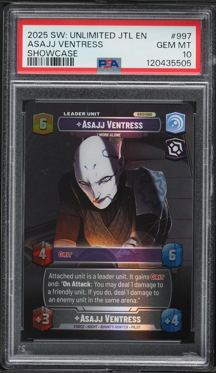 2025 Star Wars: Unlimited Jump to Lightspeed Showcase Asajj Ventress #997 PSA 10