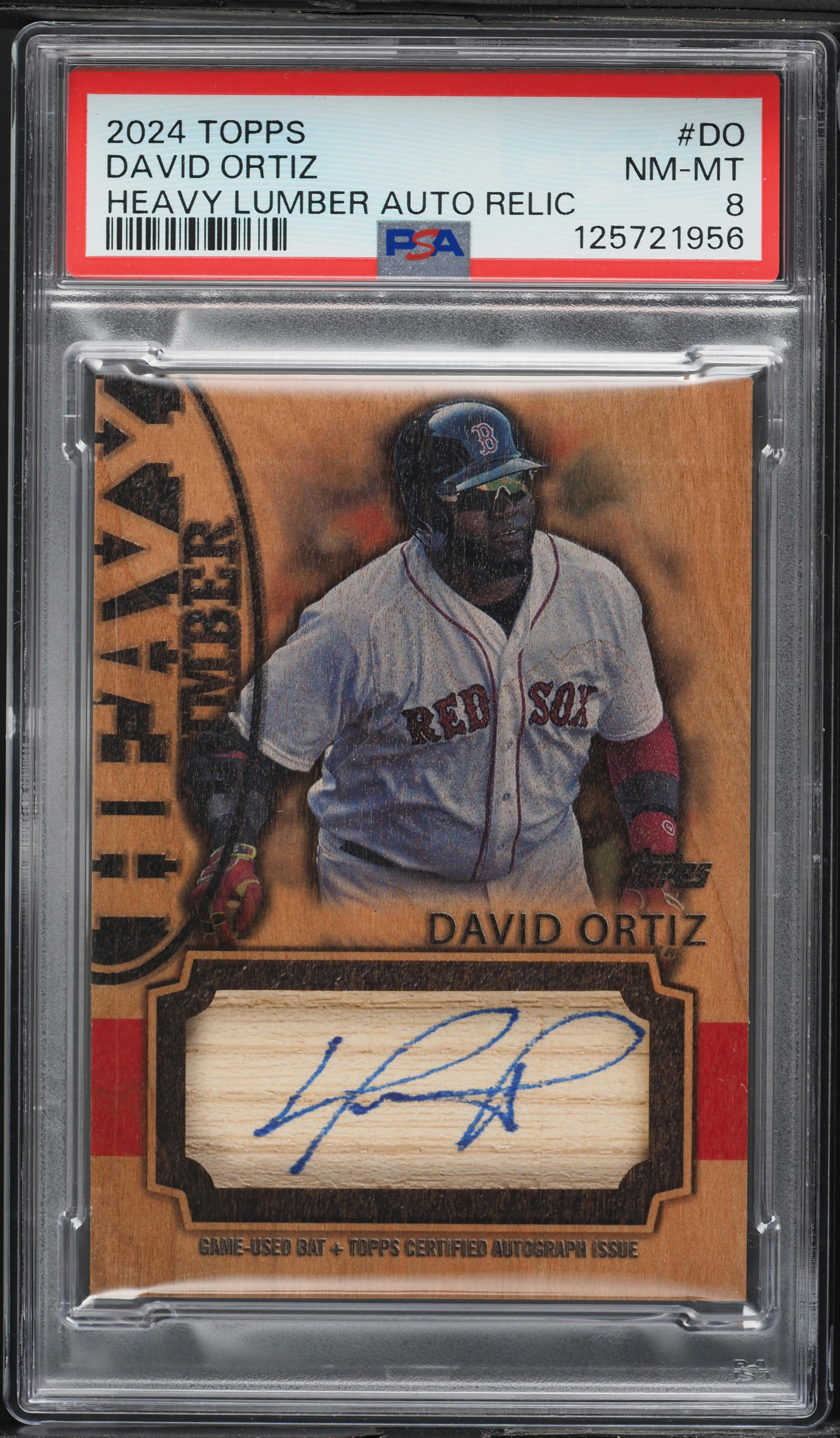 タレントカード AUM 2024 Topps Heavy Lumber David Ortiz PATCH AUTO /25 #DO PSA 8 NM-MT