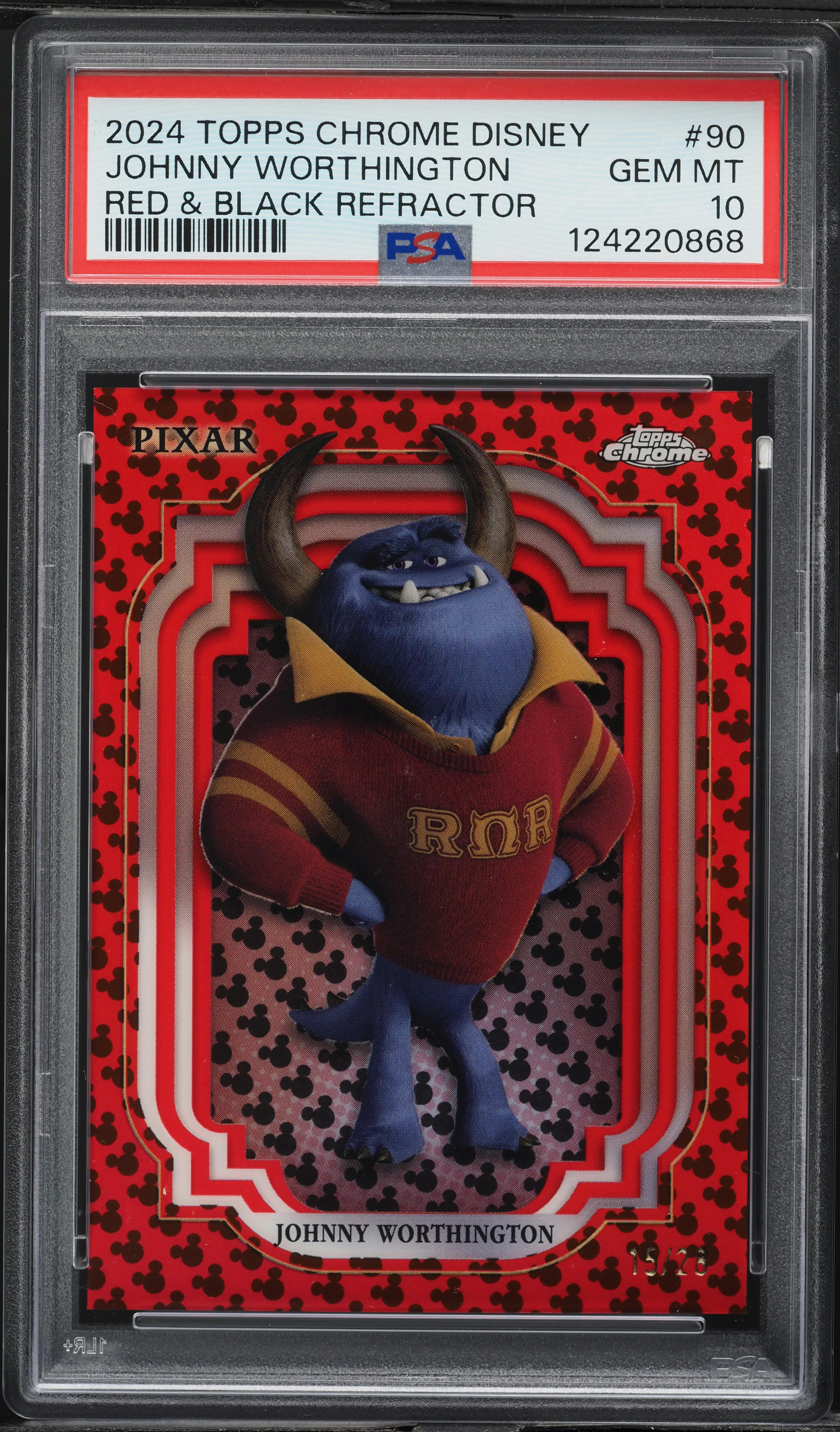 2024 Topps Chrome Disney Red & Black Refractor Johnny Worthington