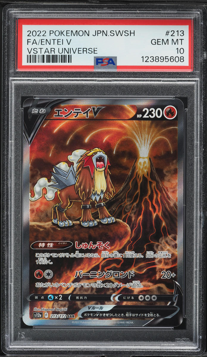2022 Pokemon Japanese SWSH VSTAR Universe SAR Entei V #213 PSA 10