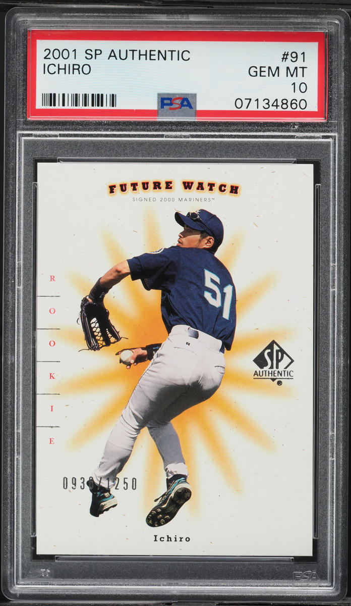 2001 SP Authentic Ichiro Suzuki ROOKIE /1250 #91 PSA 10 GEM MINT