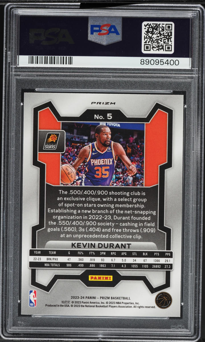 2023 Panini Prizm Silver Kevin Durant #5 PSA 10 GEM MINT