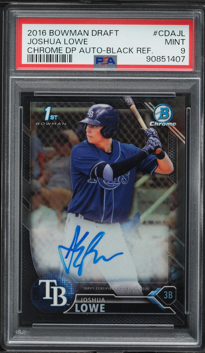 2016 Bowman Chrome Black Refractor Joshua Lowe AUTO /75 #CDAJL PSA 9 MINT