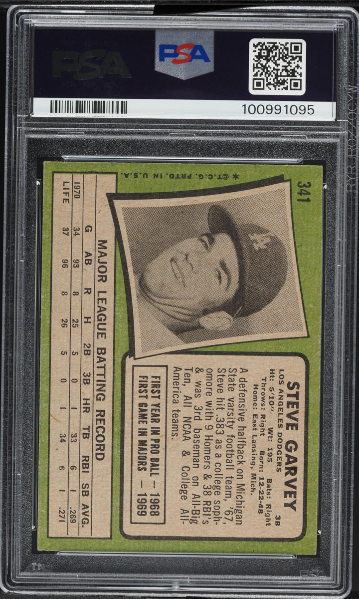 1971 Topps Steve Garvey ROOKIE #341 PSA 4 VGEX