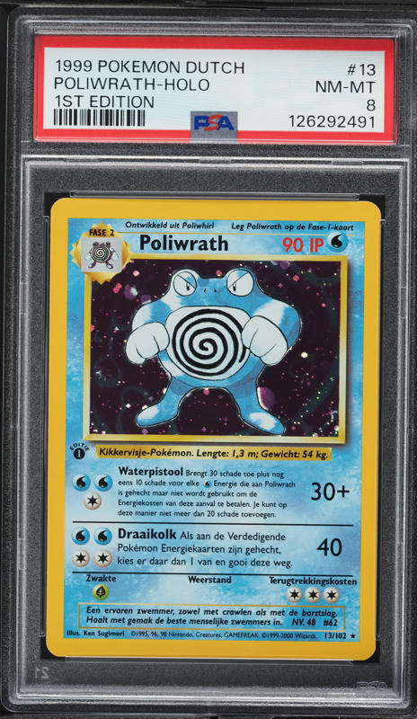2000 Pokemon Base Set 2 Holo Poliwrath #15 PSA 8 NM-MT on Fanatics