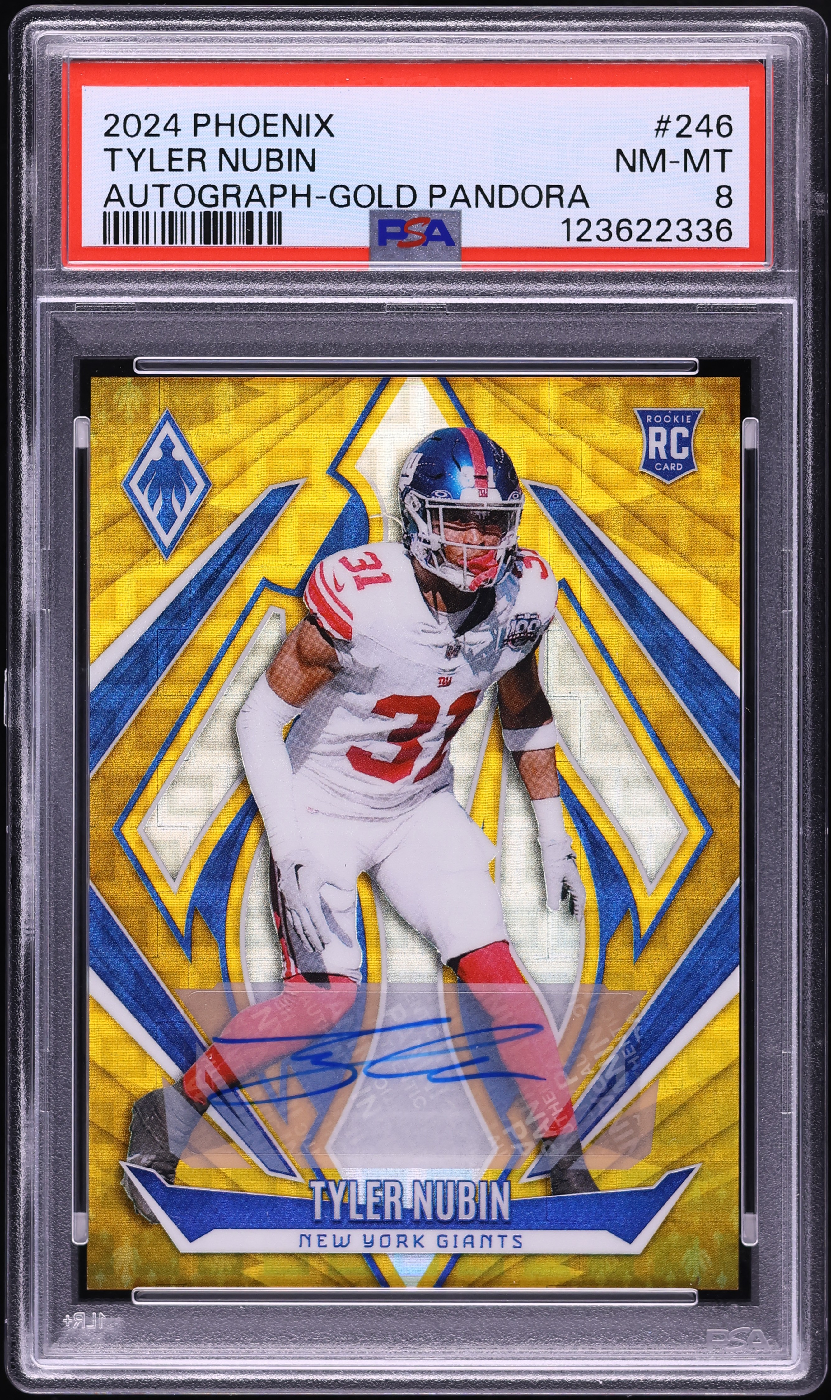 2024 Panini Phoenix Gold Pandora Tyler Nubin ROOKIE AUTO /10 #246