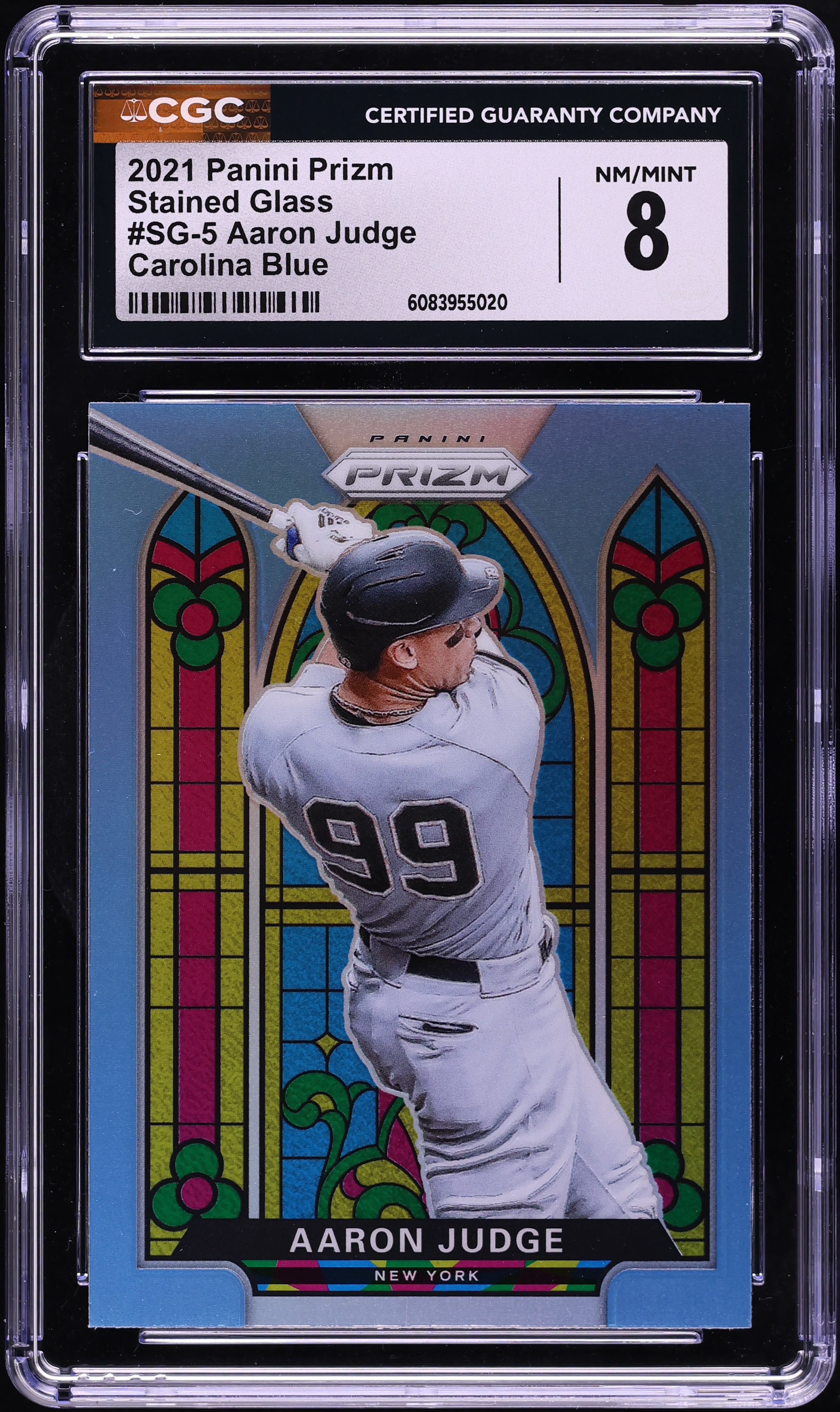 2021 Panini Prizm Stained Glass Carolina Blue Aaron Judge #SG-5 