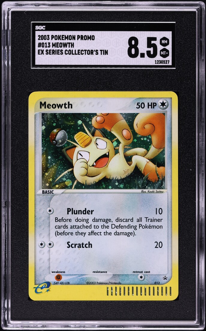 2003 Pokemon Promo EX Series Collector's Tin Meowth #13 SGC 8.5 NM