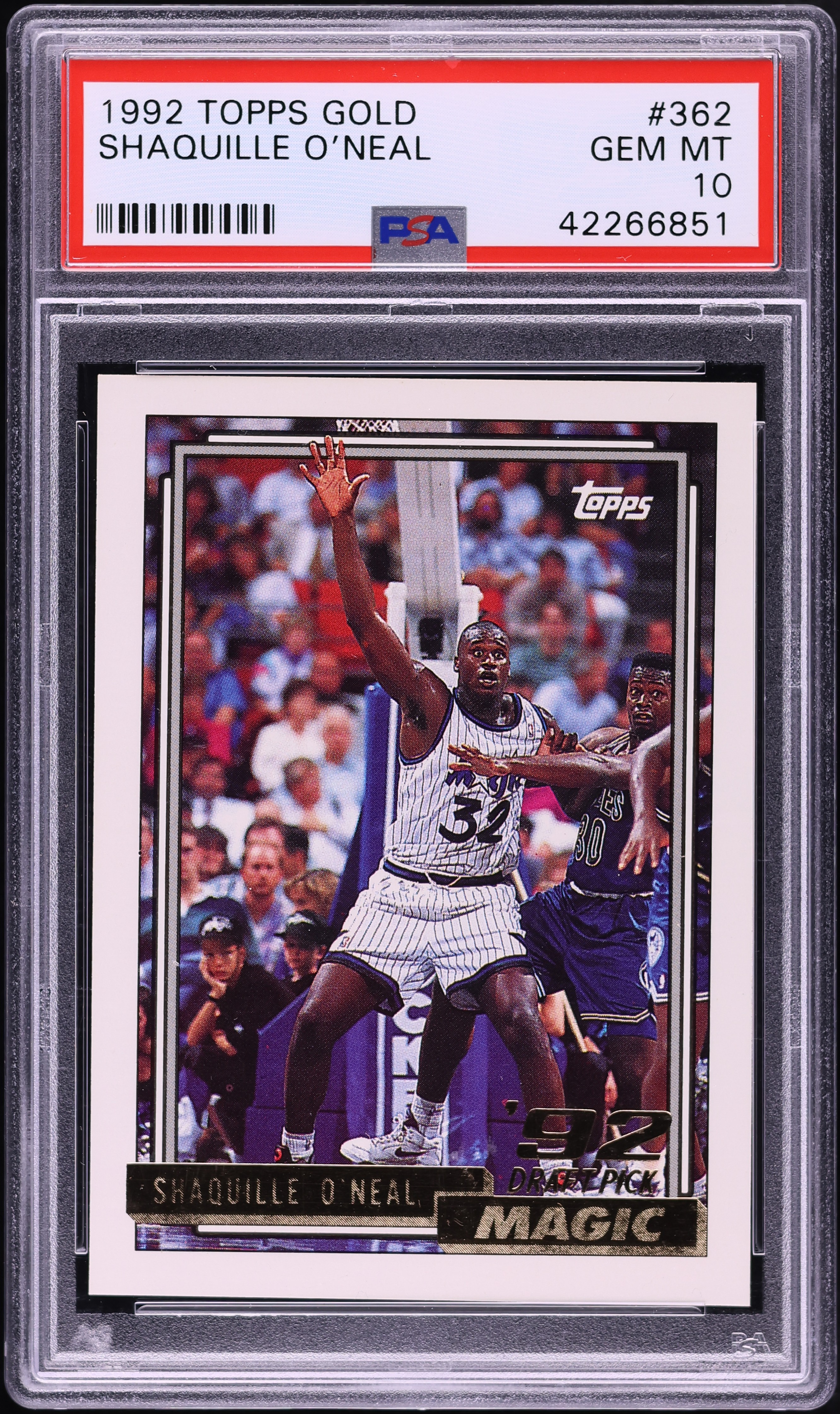 1992 Topps Gold Shaquille O'Neal ROOKIE #362 PSA 10 GEM MINT on