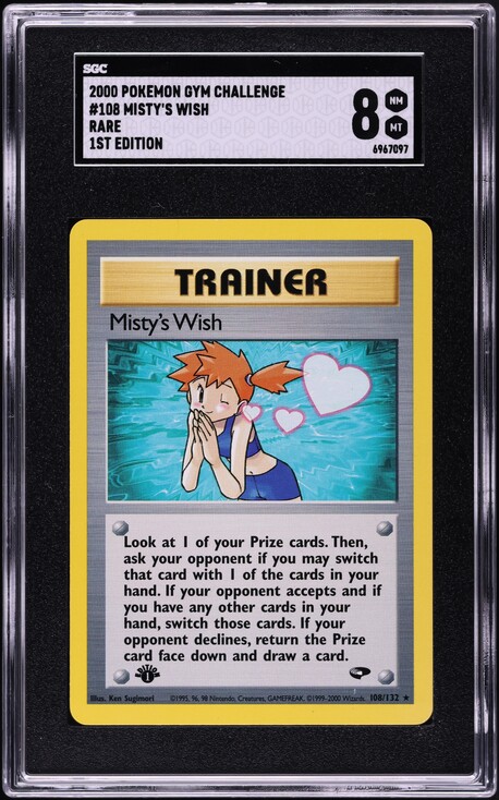 2000 Pokemon Gym Challenge 1st Edition Misty's Wish #108 SGC 8 NM-MT