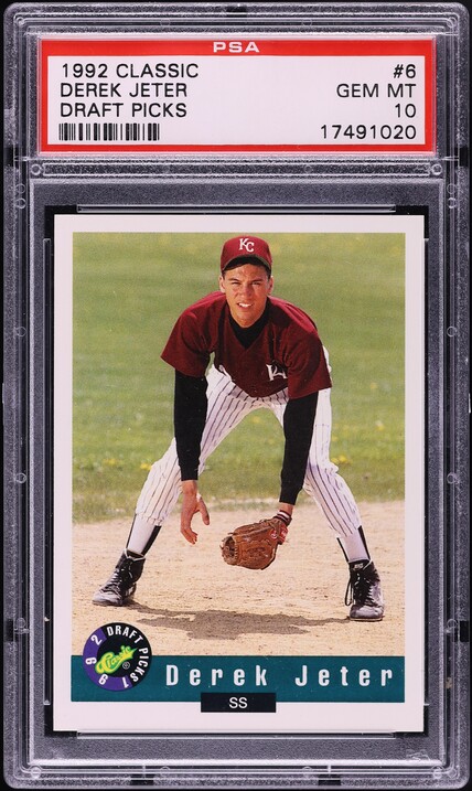 1992 Classic Draft Picks Derek Jeter ROOKIE #6 PSA 10 GEM MINT on