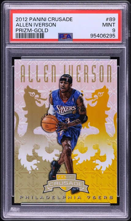 2012 Panini Crusade Prizm Gold Allen Iverson /10 #89 PSA 9 MINT on