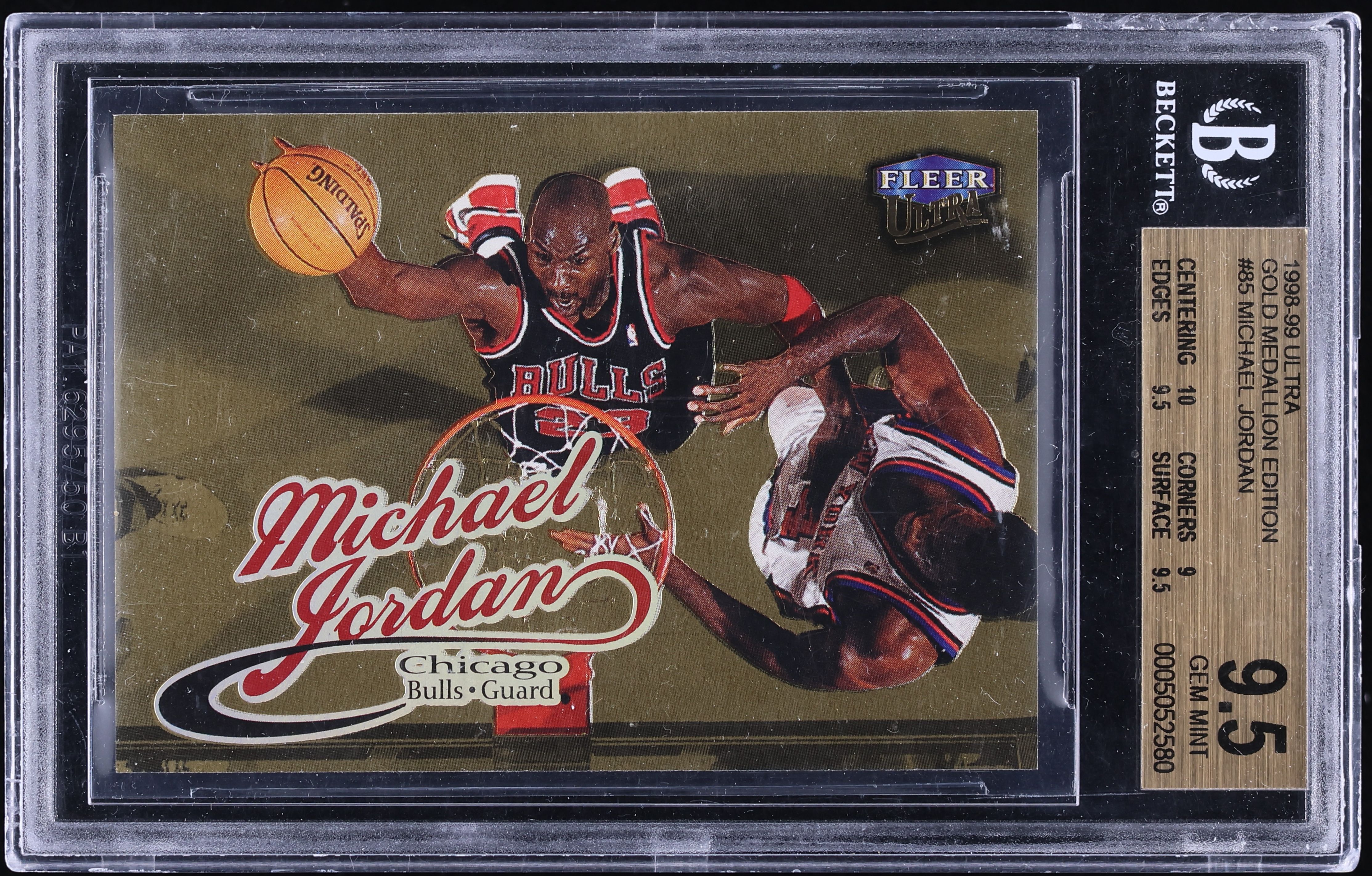 1998 Ultra Gold Medallion Michael Jordan #85G BGS 9.5 GEM MINT on