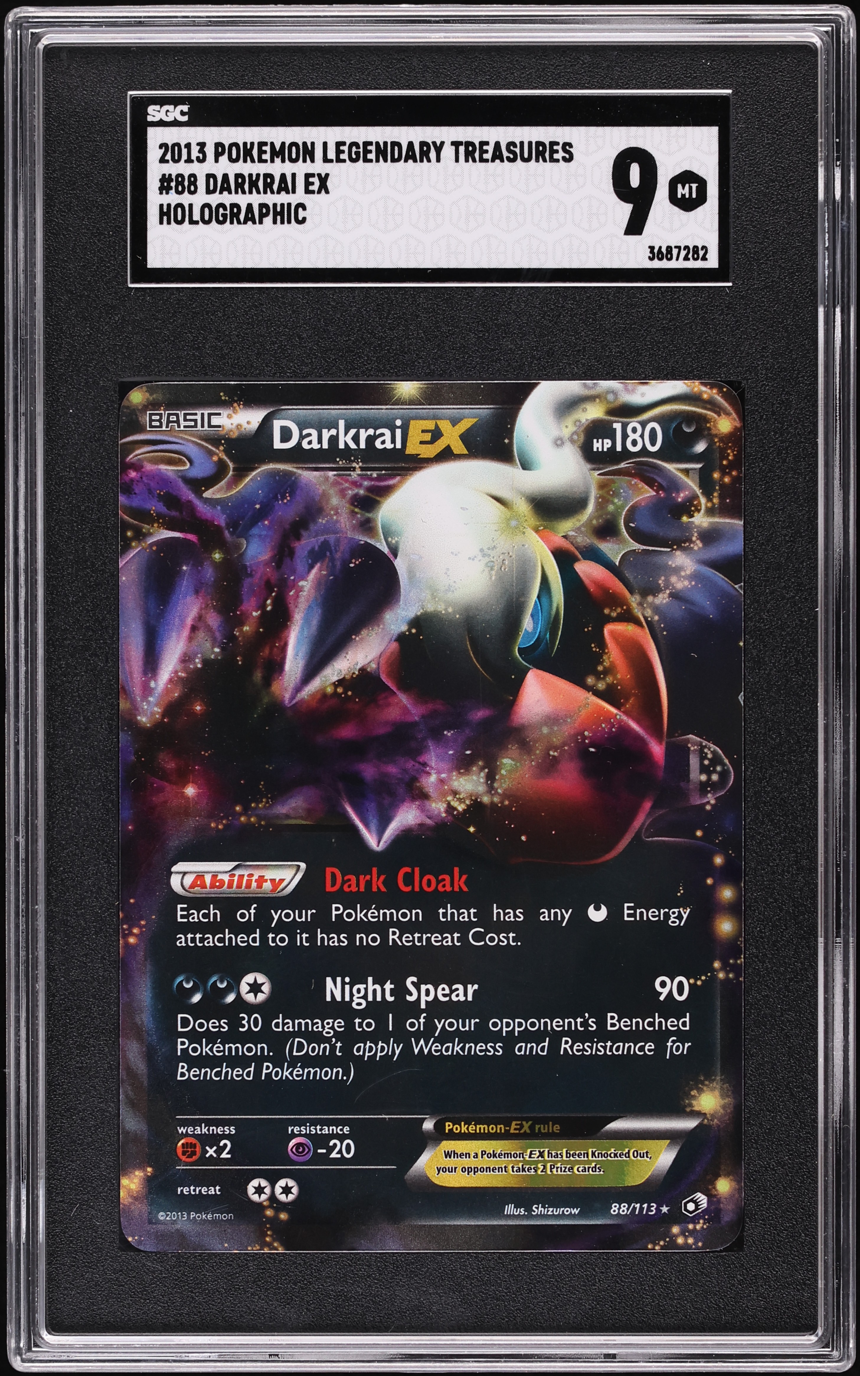 2013 Pokemon Black & White Legendary Treasures Darkrai EX #88 SGC