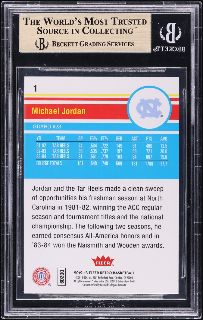 2012 Fleer Retro Michael Jordan #1 BGS 10 PRISTINE