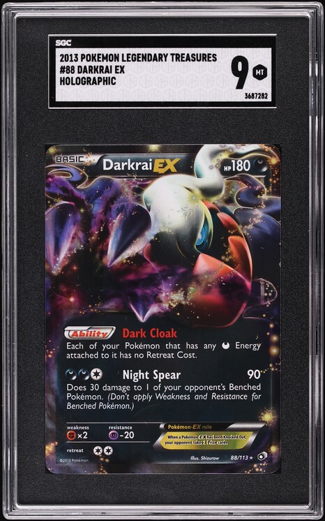 2013 Pokemon Black & White Legendary Treasures Darkrai EX #88 SGC