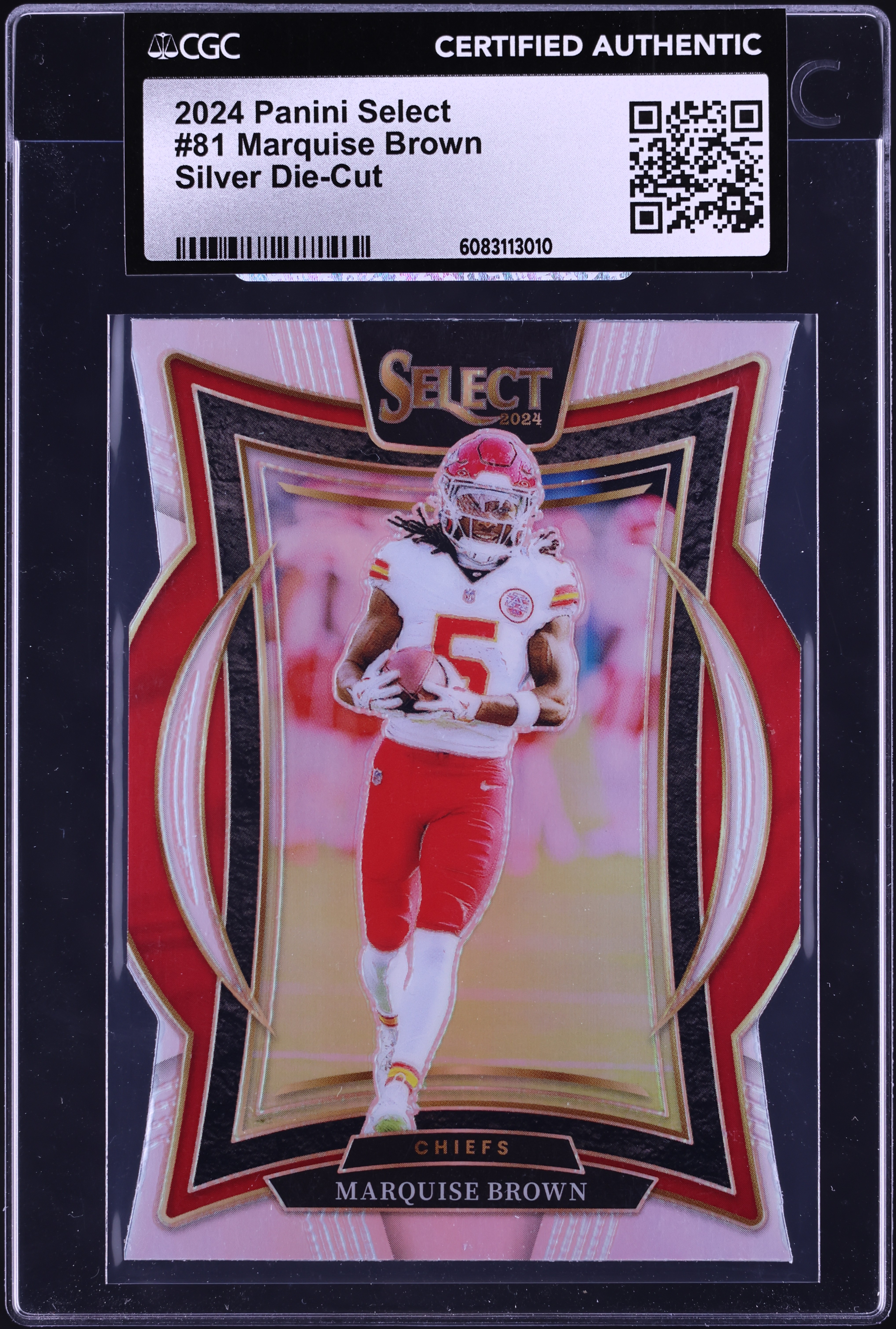 2024 Panini Select Football Silver Die-Cut Marquise Brown #81 CGC AUTH