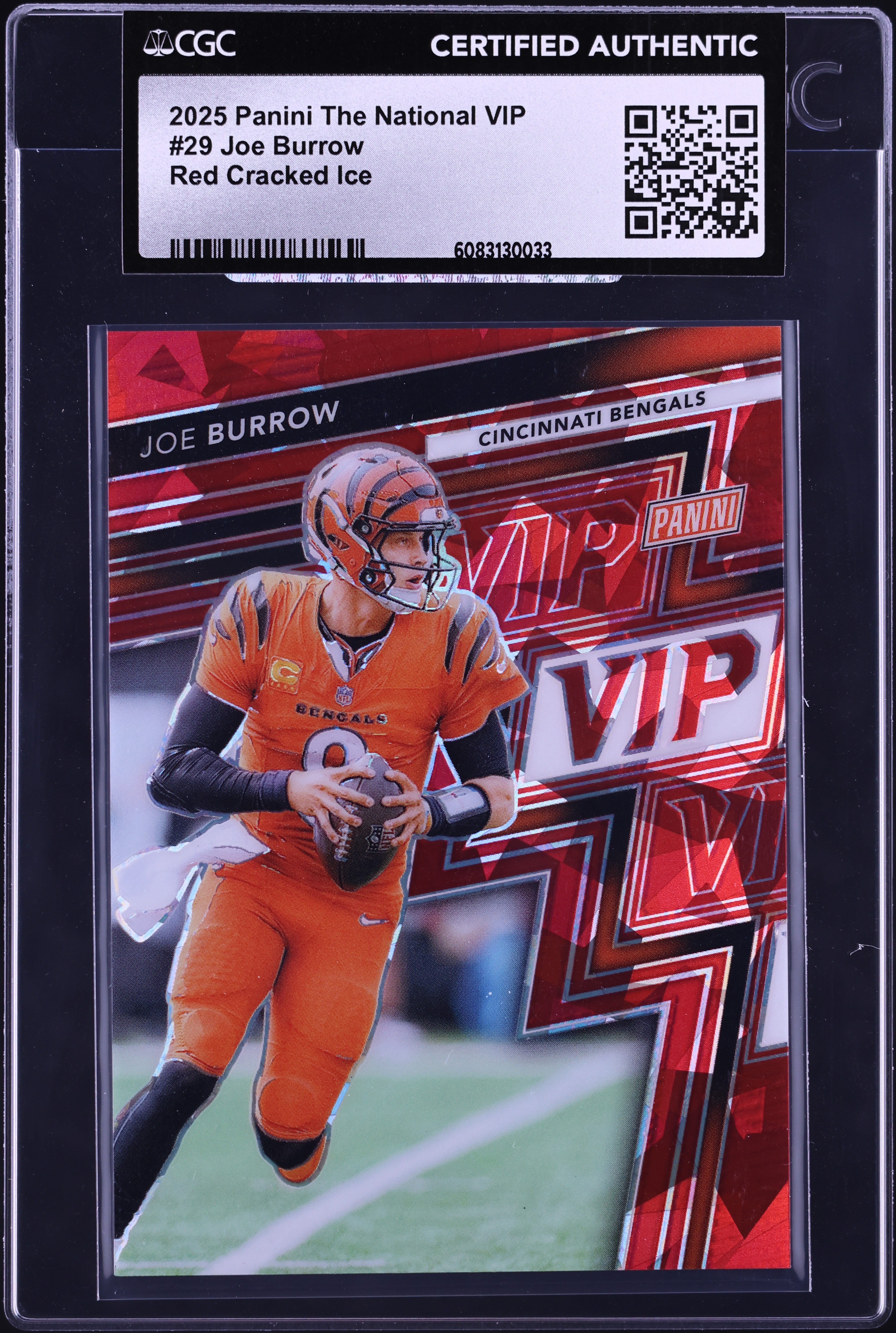 2025 Panini The National VIP Red Cracked Ice Joe Burrow /99 #29 CGC AUTH on  Fanatics Collect
