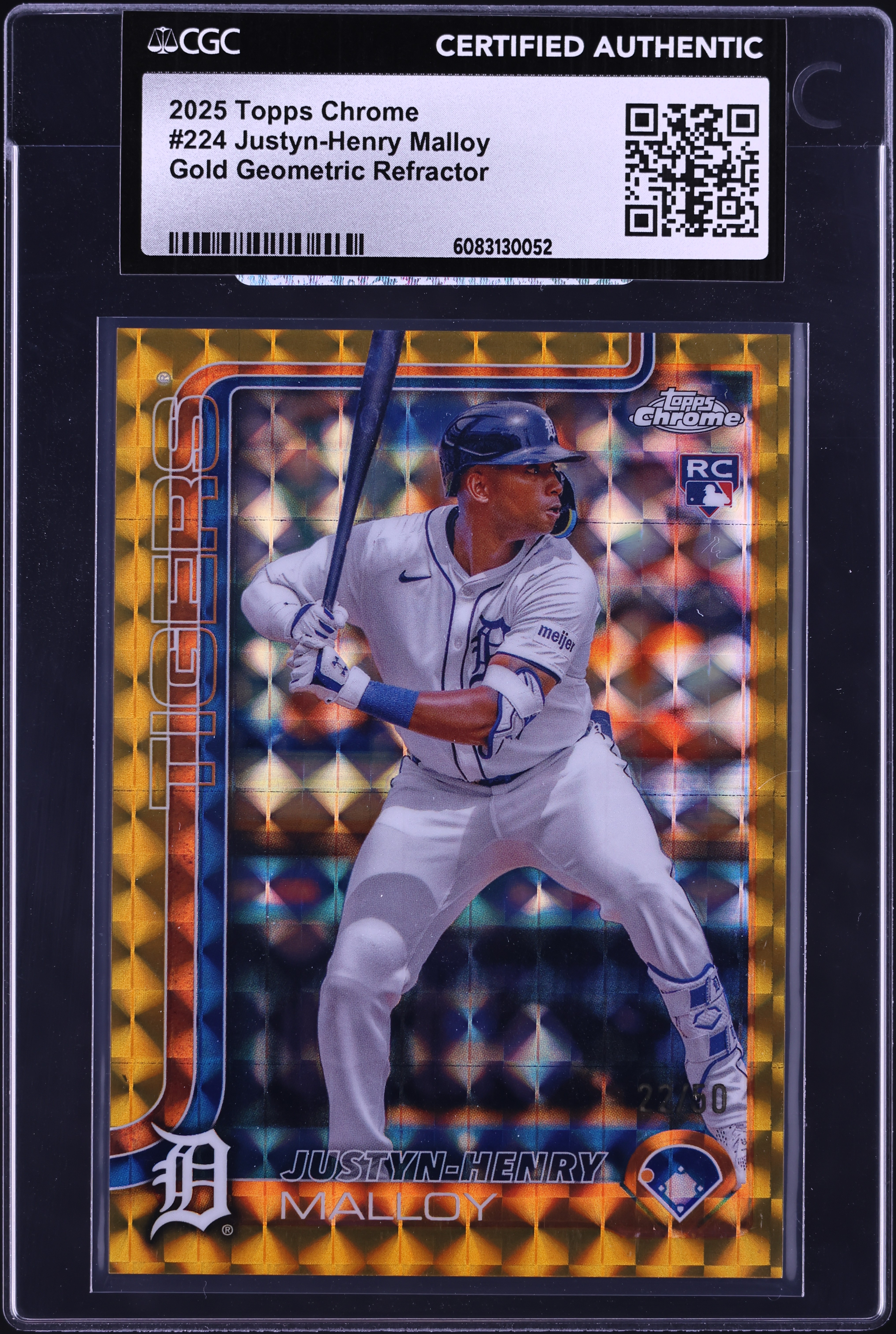 2025 Topps Chrome Gold Geometric Ref Justyn-Henry Malloy ROOKIE