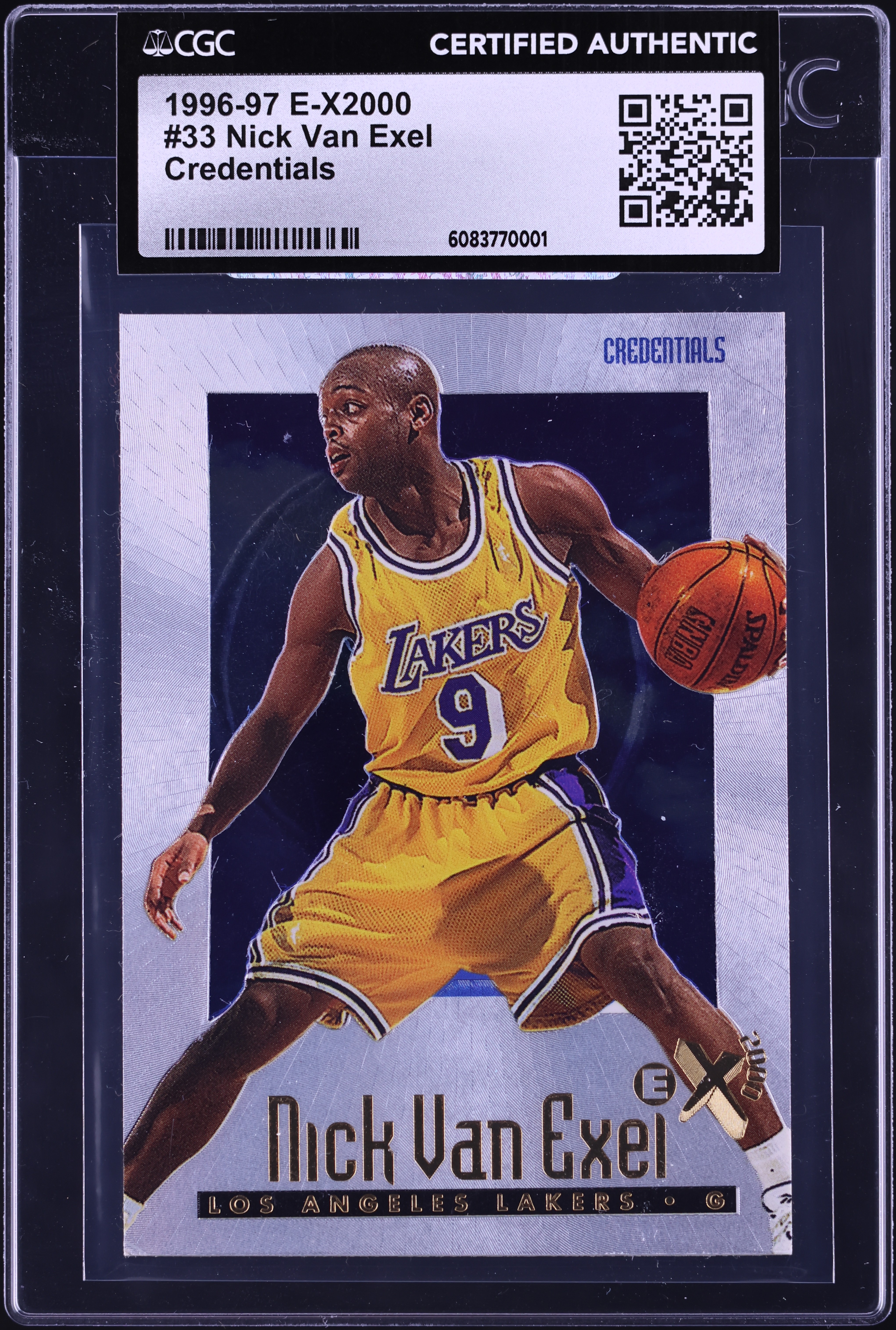 1996 E-X2000 Credentials Nick Van Exel /499 #33 CGC AUTH on