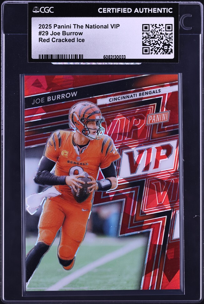 2025 Panini The National VIP Red Cracked Ice Joe Burrow /99 #29