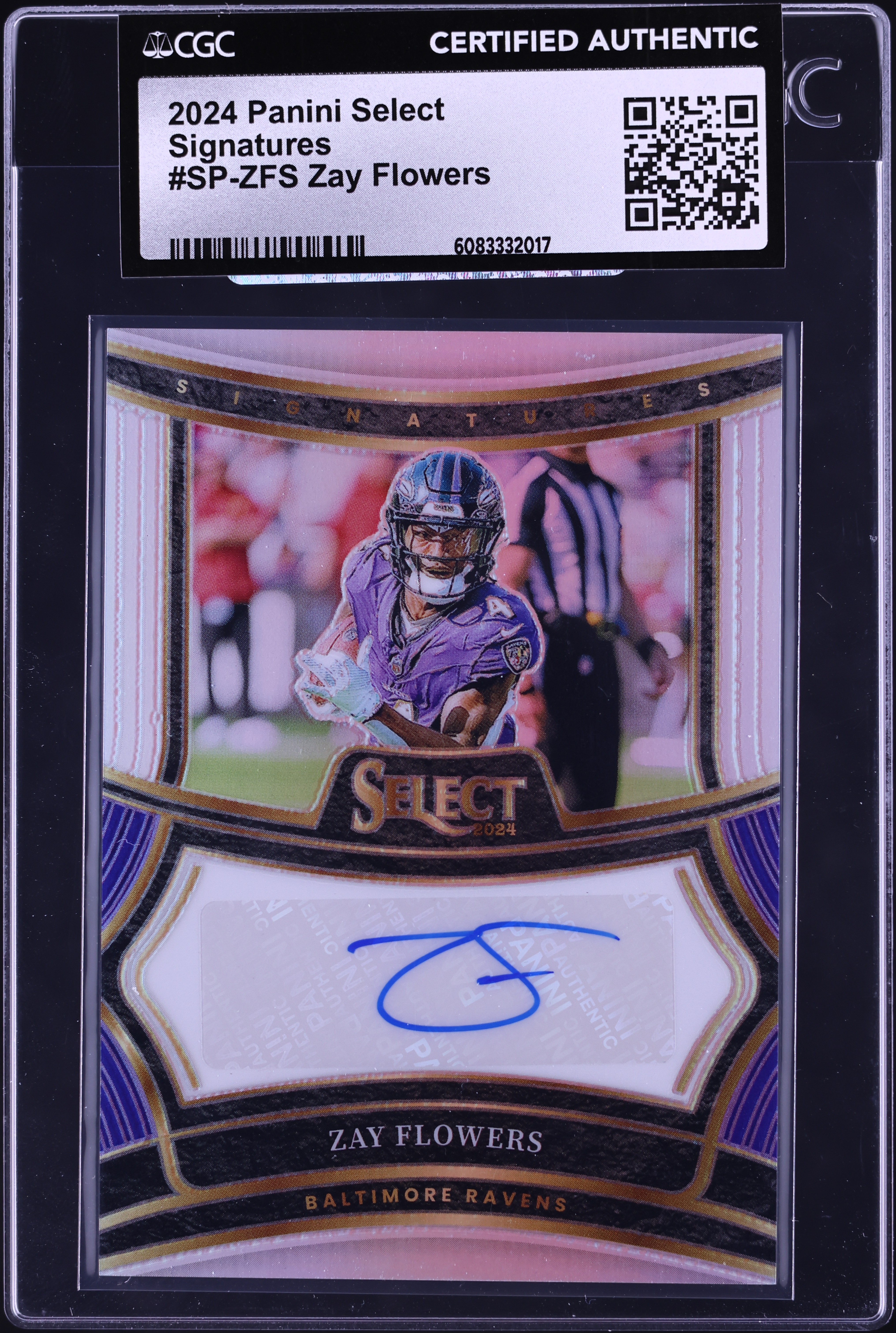 2024 Select Signatures Zay Flowers AUTO /399 #SP-ZFS CGC AUTH on