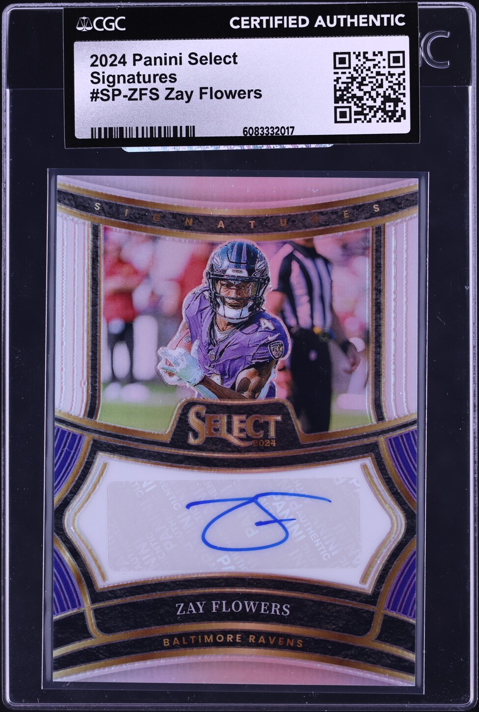 2024 Select Signatures Zay Flowers AUTO /399 #SP-ZFS CGC AUTH on