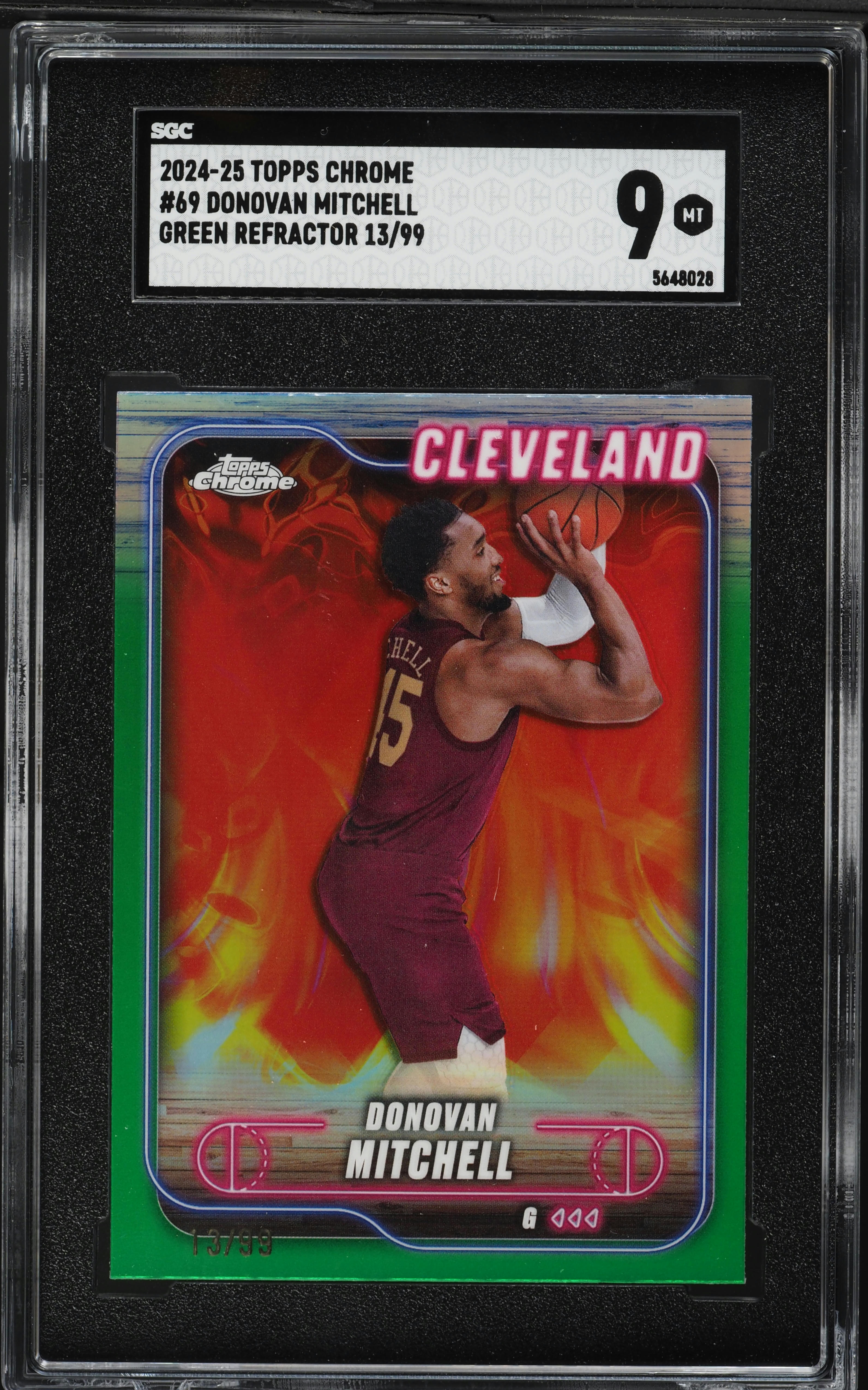その他 Nt Donovan Mitchell Patch 4/99 Game use 2024 Topps Chrome Green Refractor Donovan Mitchell /99 #69 SGC 9