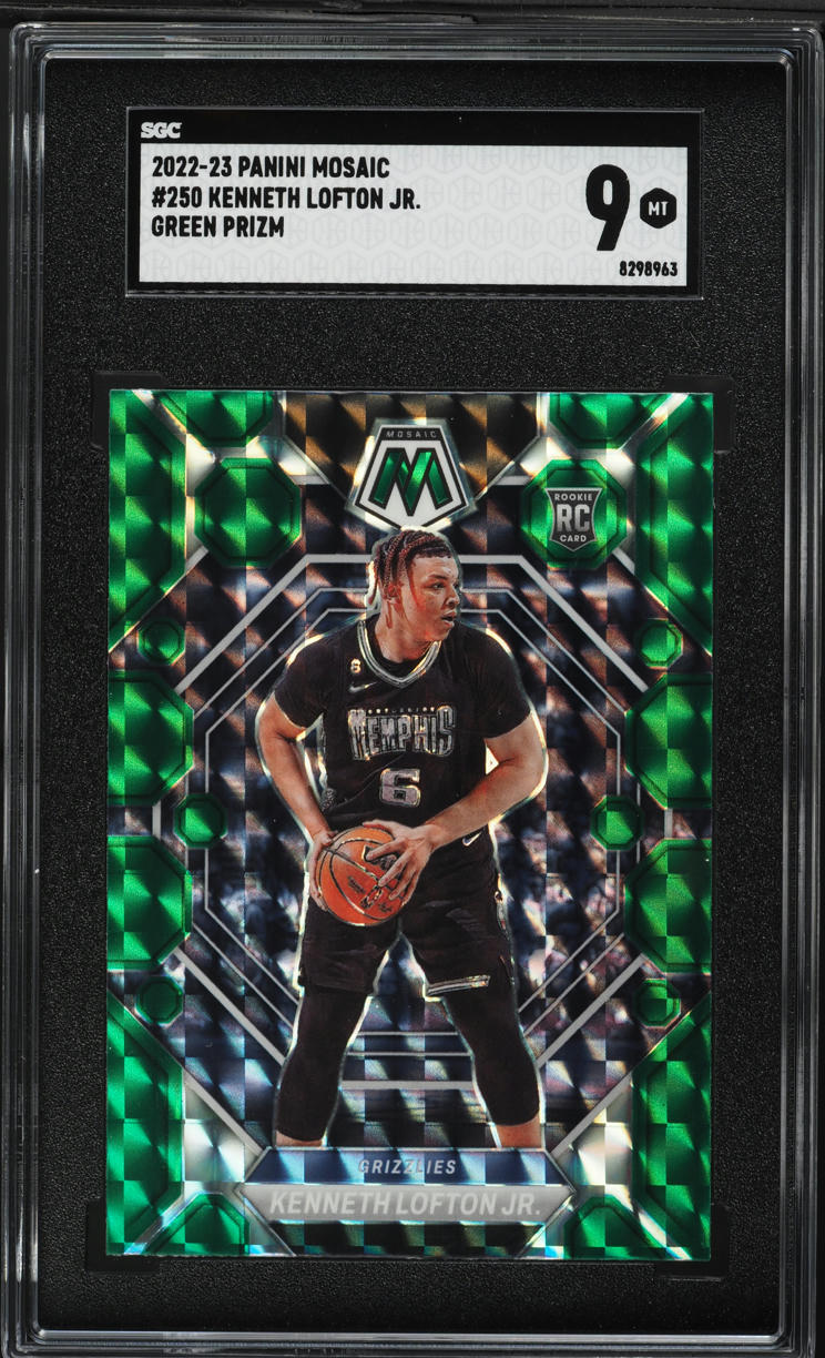 2022 Panini Mosaic Green Prizm Kenneth Lofton Jr ROOKIE #250 SGC 9 MINT