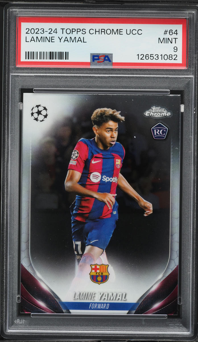 2023 Topps Chrome UEFA Club Competitions Lamine Yamal ROOKIE #64 PSA 9 MINT