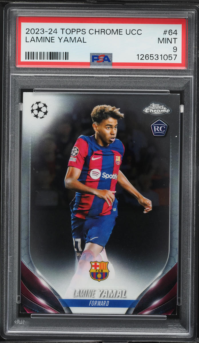 2023 Topps Chrome UEFA Club Competitions Lamine Yamal ROOKIE #64 PSA 9 MINT