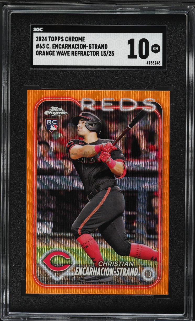 2024 Topps Chrome Orange Wave Ref Christian Encarnacion-Strand RC /25 #65 SGC 10