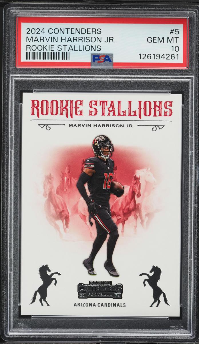 2024 Panini Contenders Stallions Marvin Harrison Jr. ROOKIE #5 PSA 10 GEM MINT