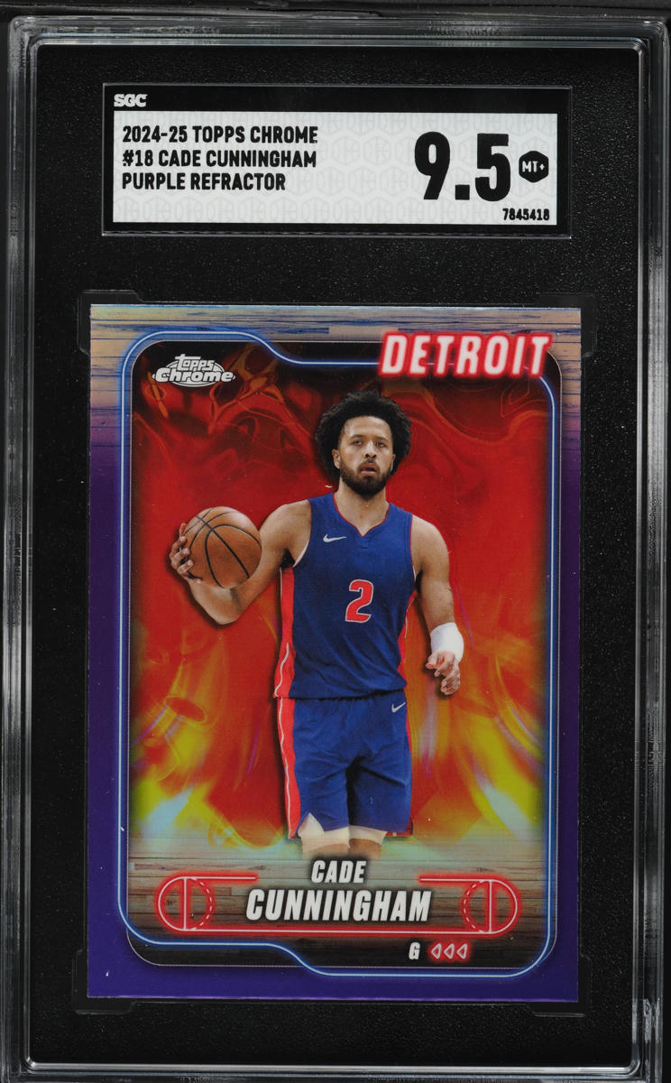 2024 Topps Chrome Purple Refractor Cade Cunningham #18 SGC 9.5 MINT+