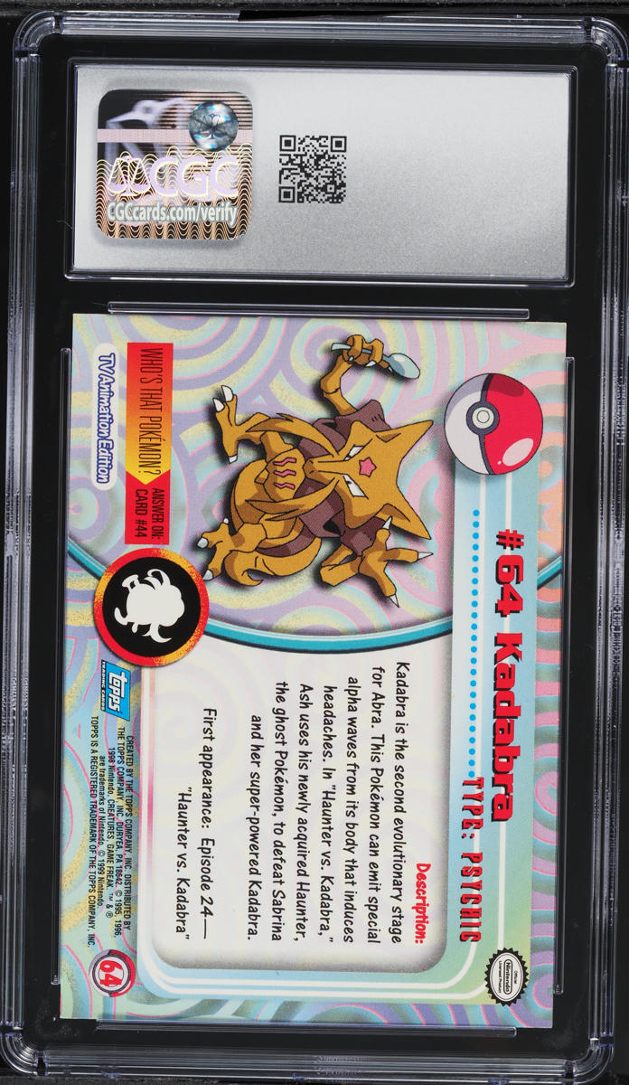 1999 Topps Pokemon Series 1 Rainbow Foil Kadabra #64 CGC 8.5 NM-MT+ on  Fanatics Collect