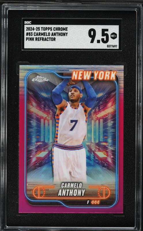 2024 Topps Chrome Pink Refractor Carmelo Anthony #83 SGC 9.5 MINT+