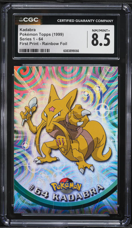 1999 Topps Pokemon Series 1 Rainbow Foil Kadabra #64 CGC 8.5 NM-MT+