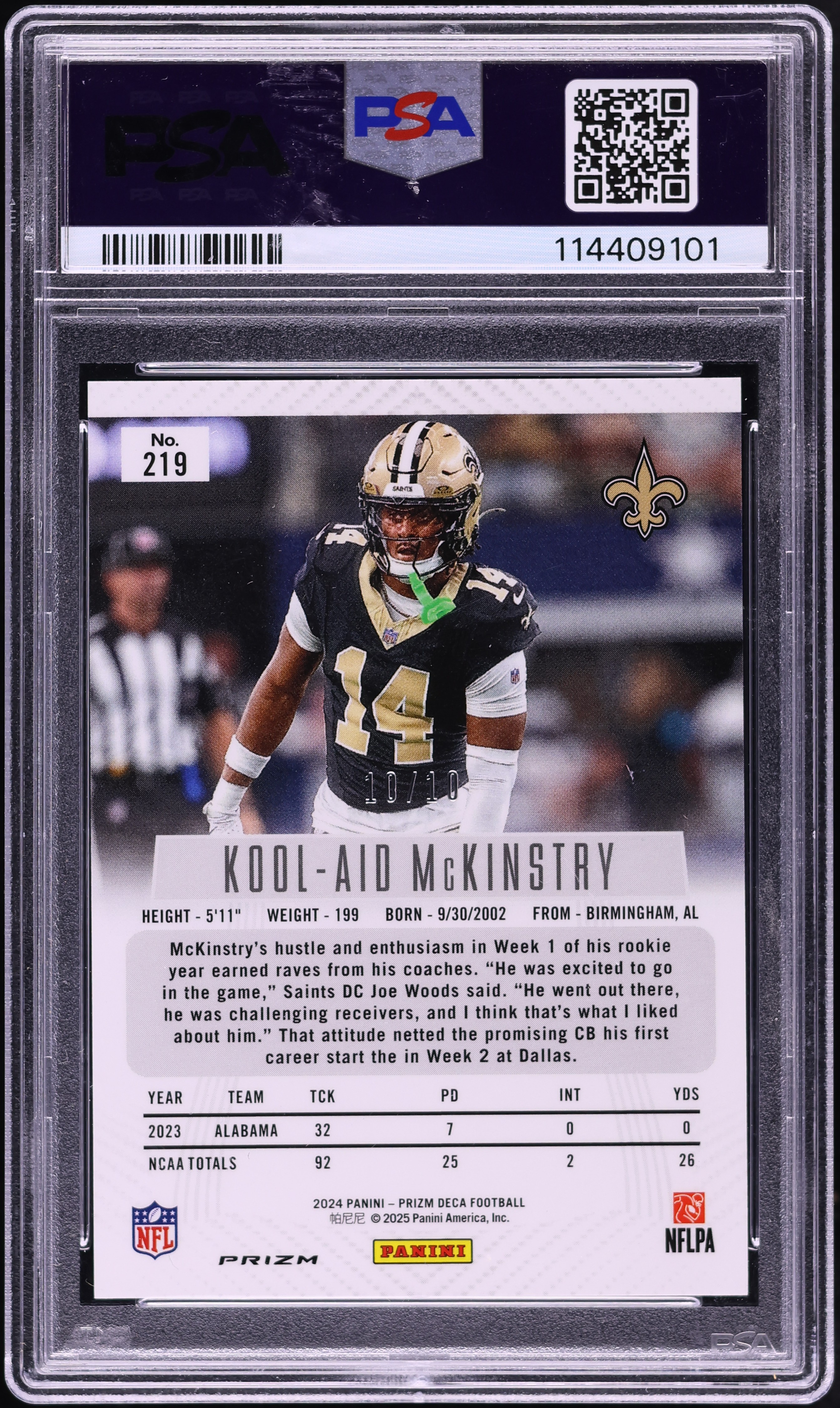 2024 Panini Prizm Deca Gold Prizm Kool-Aid McKinstry ROOKIE 10/10