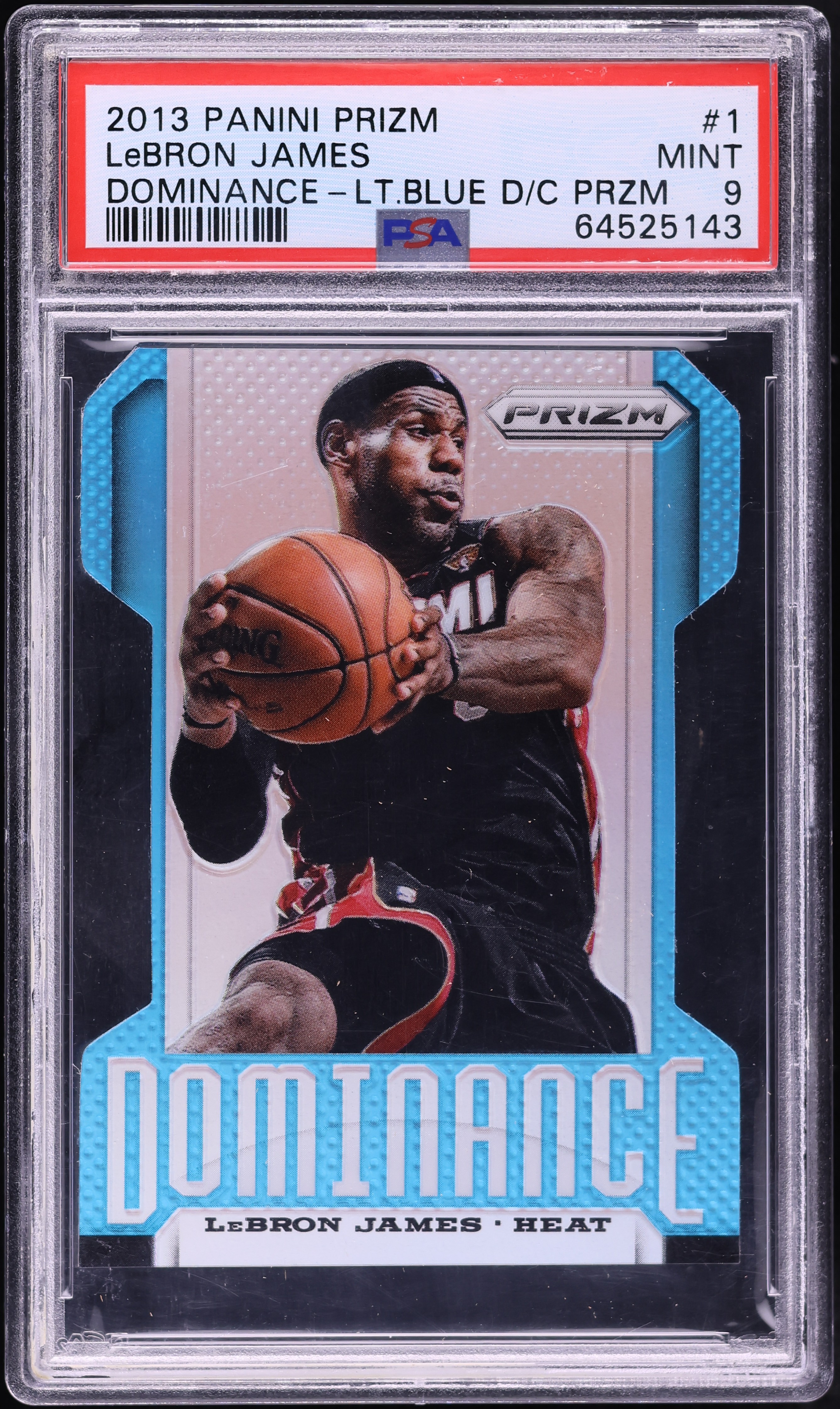 2013 Panini Prizm Dominance Light Blue Die-Cut LeBron James /199