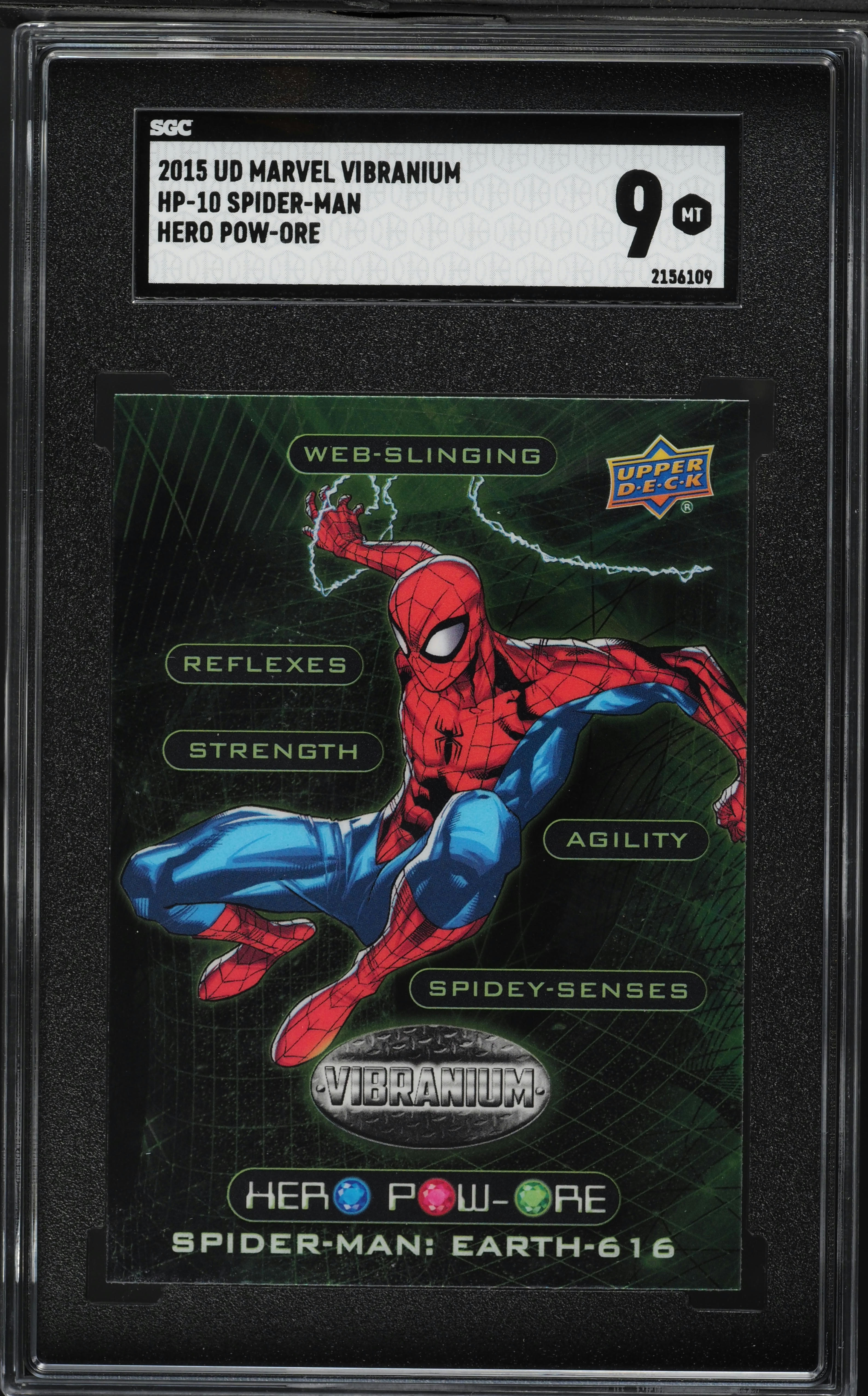 2015 Upper Deck Marvel Vibranium Hero Pow-Ore Spider-Man #HP-10