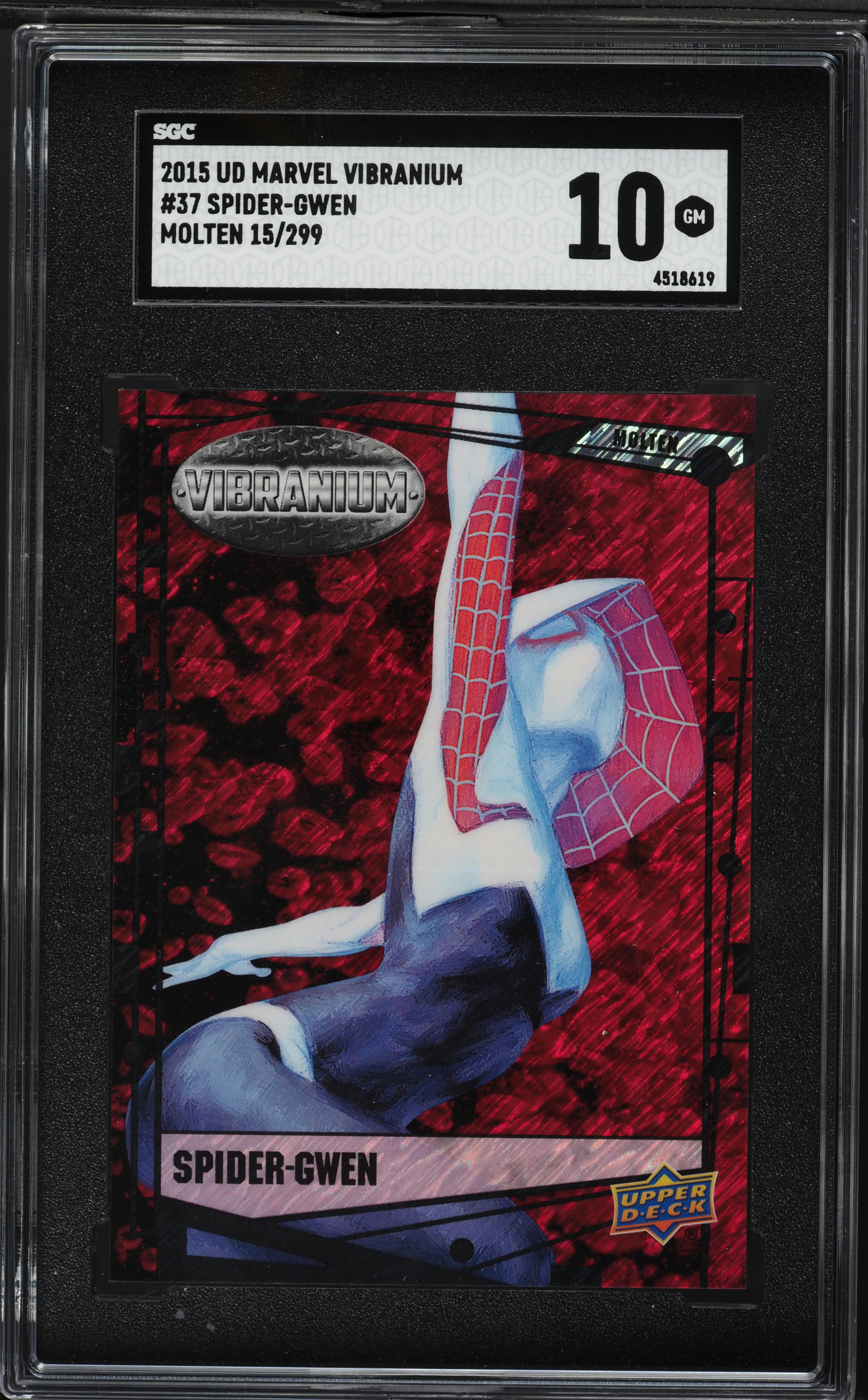2015 Upper Deck Marvel Vibranium Molten Spider-Gwen /299 #37 SGC