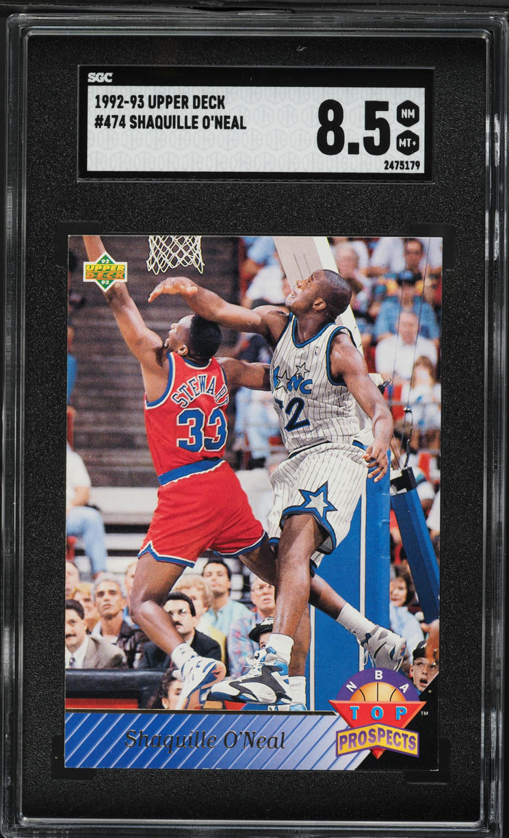 1992 Upper Deck Basketball Shaquille O'Neal ROOKIE #474 SGC 8.5 NM-MT+