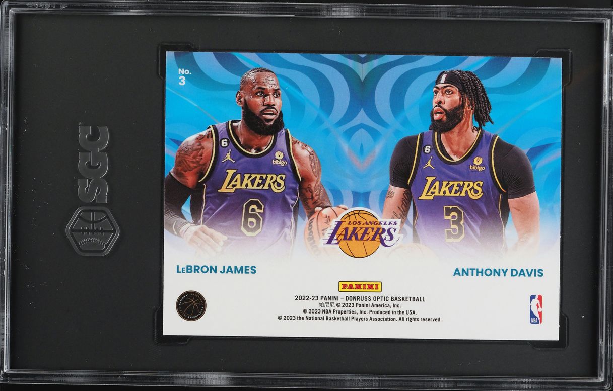 2022 Donruss Optic Illusions LeBron James Anthony Davis #3 SGC 10