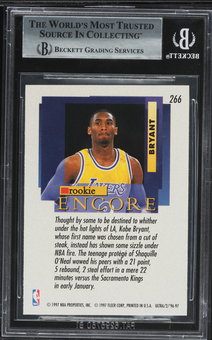 1996 Ultra Basketball Kobe Bryant ROOKIE #266 BGS 8.5 NM-MT+
