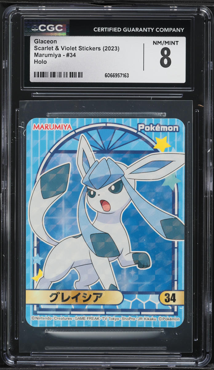 2023 Pokemon Japanese SV Stickers Marumiya Holo Glaceon #34 CGC 8 NM-MT